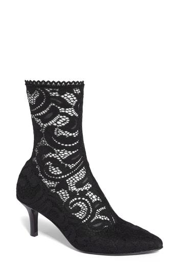 Women's Opening Ceremony Queen Stretch Lace Sock Bootie Eu - Black