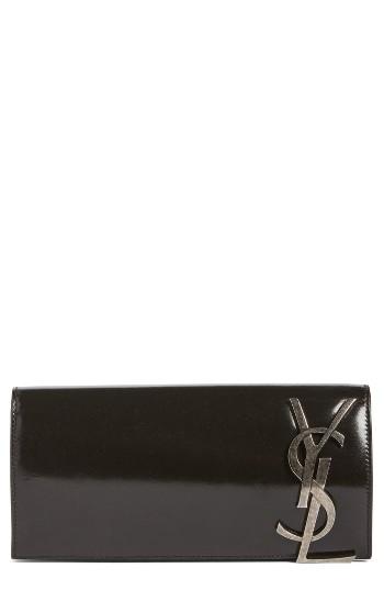 Saint Laurent Smoking Leather Clutch - Black