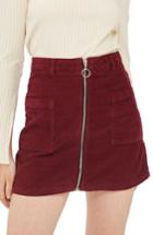 Women's Topshop Zip Through Corduroy Skirt