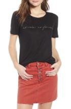 Women's Paige Cassandra - No Rain No Flowers Embroidered Linen Tee - Black
