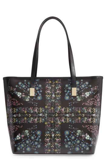 Ted Baker London Small Starama Unity Leather Shopper - Black