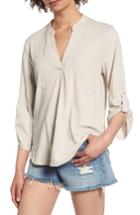 Women's All In Favor Knit Henley, Size - Grey