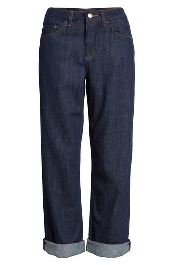 Women's Topshop Boutique Indigo Crop Boy Jeans Us (fits Like 2-4) X - Blue