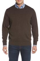 Men's Peter Millar Wool & Cotton Crewneck Sweater - Brown