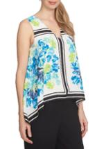 Women's Cece Tile Bloom Shark Bite Hem Blouse