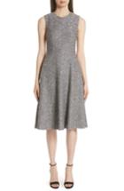 Women's Lela Rose Sequin Embroidered Tweed Fit & Flare Dress - Grey