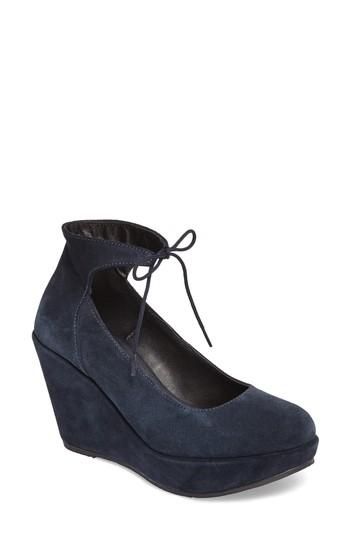 Women's Cordani Remo Ankle Tie Platform Wedge .5us / 36eu - Blue