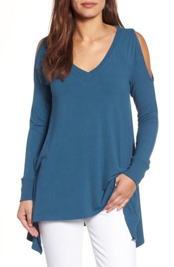 Women's Caslon Cold Shoulder Tunic - Blue/green