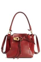 Chloe Medium Owen Calfskin Leather Bucket Bag - Red
