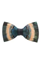 Men's Brackish & Bell Hemlock Feather Bow Tie, Size - Blue/green
