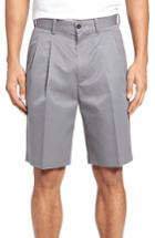 Men's Nordstrom Men's Shop Pleated Supima Cotton Shorts - Grey