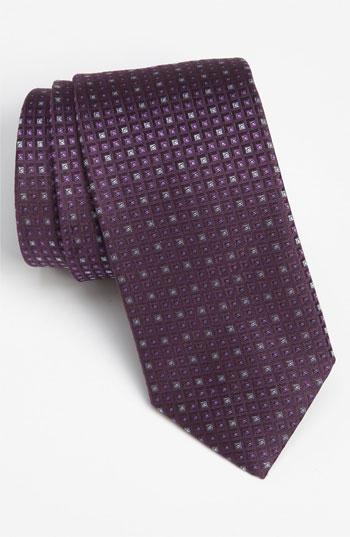 Boss Black Woven Silk Tie Purple Regular