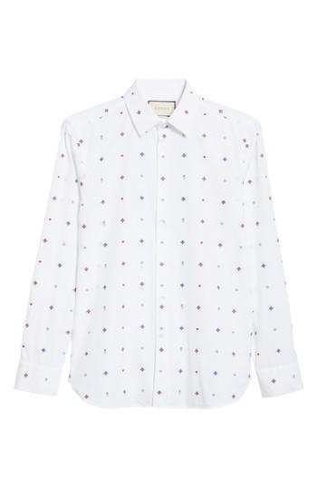 Men's Gucci Allover Bee Print Woven Shirt .5 - White
