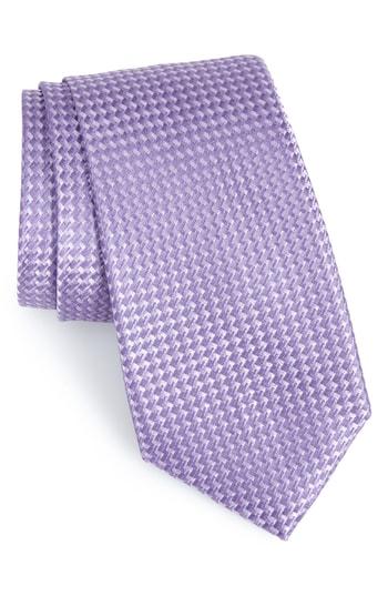 Men's Nordstrom Men's Shop Stella Solid Silk Tie, Size - Purple