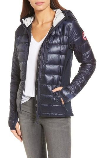 Women's Canada Goose 'hybridge Lite' Slim Fit Hooded Packable Down Jacket (6-8) - Blue (online Only)