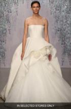Women's Monique Lhuillier Rosette Detail Silk Ballgown Dress, Size In Store Only - Ivory