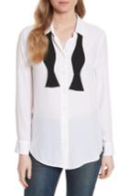 Women's Equipment Essential Bow Tie Silk Shirt, Size - White