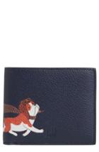 Men's Dunhill Boston Bulldog Leather Bifold Wallet - Blue
