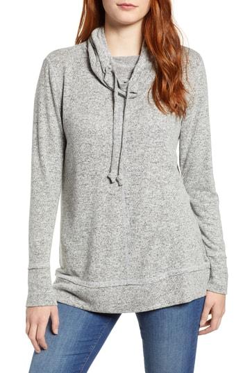 Women's Caslon Cowl Hood Pullover - Grey