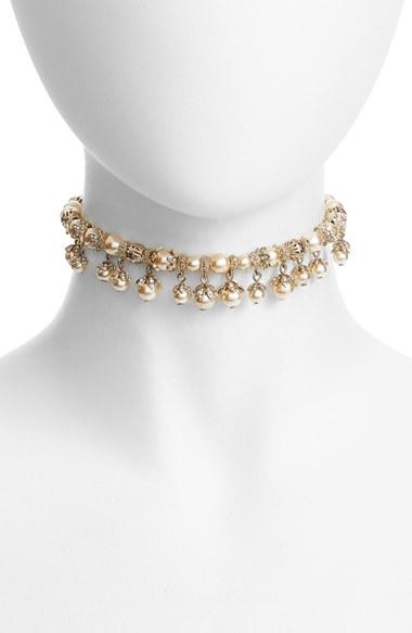 Women's Marchesa Imitation Pearl Choker Necklace