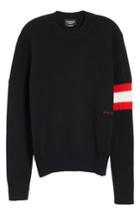 Men's Calvin Klein 205w39nyc Cashmere Stripe Sleeve Sweater - Black