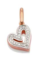Women's Monica Vinader Alphabet Heart Diamond Pendant Charm