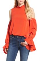 Women's Bishop + Young Cold Shoulder Blouse - Red