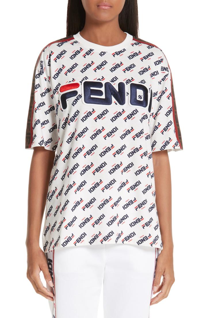 Women's Fendi X Fila Mania Logo Tee - White