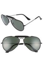 Women's Ray-ban Outdoorsman 58mm Aviator Sunglasses - Black/ Green