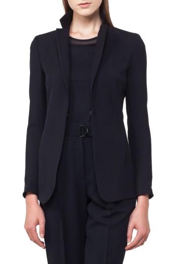 Women's Akris Punto Wool Gabardine Blazer - Blue