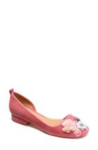 Women's Bill Blass Lola Flower Embellished Half D'orsay Flat M - Green