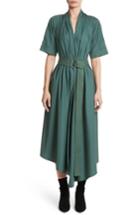 Women's Adam Lippes Asymmetrical Cotton Poplin Dress - Green