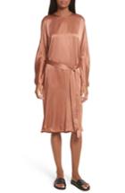Women's Vince Seam Front Silk Dress - Metallic