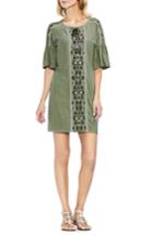 Women's Vince Camuto Embroidered Shift Dress - Green