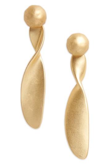 Women's Halogen Twist Brushed Metal Drop Earrings