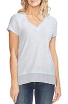 Women's Vince Camuto Layered Look V-neck Tee - Blue