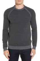 Men's Ted Baker London Cashoo Slim Fit Ribbed Sweatshirt (m) - Grey