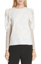 Women's See By Chloe Lace Leg Of Mutton Top Us / 34 Fr - White