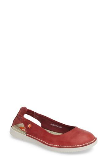 Women's Softinos By Fly London Tor Ballerina Flat .5-7us / 37eu - Red