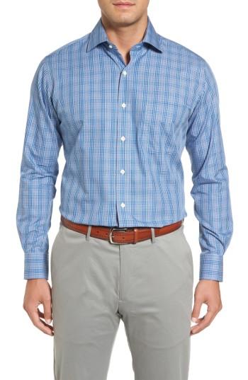 Men's Peter Millar Blackstar Regular Fit Glen Plaid Sport Shirt - Blue
