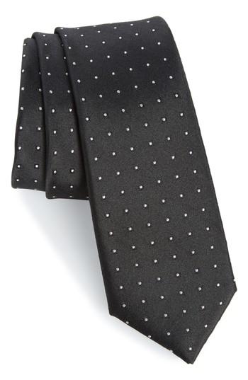 Men's Calibrate Descrete Geometric Silk Tie, Size - Black