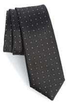 Men's Calibrate Descrete Geometric Silk Tie, Size - Black