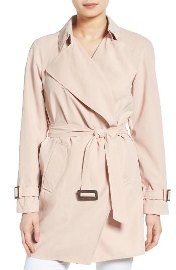 Women's Kensie Belted Drapey Trench Coat