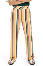 Women's Topshop Rainbow Stripe Wide Leg Trousers Us (fits Like 0-2) - Yellow