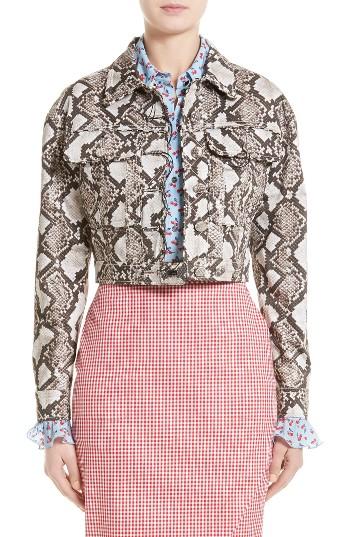 Women's Altuzarra Atoka Python Print Silk Jacket