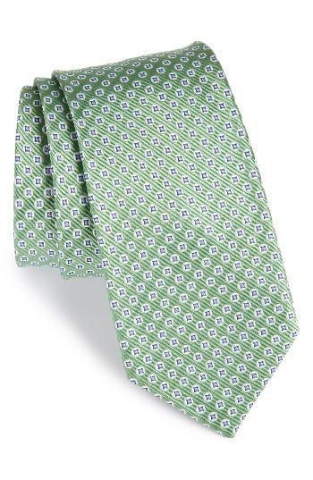 Men's Nordstrom Men's Shop Dot Silk Tie, Size - Green