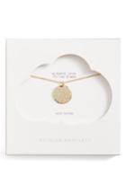 Women's Estella Bartlett Crystal Studded Disc Pendant Necklace