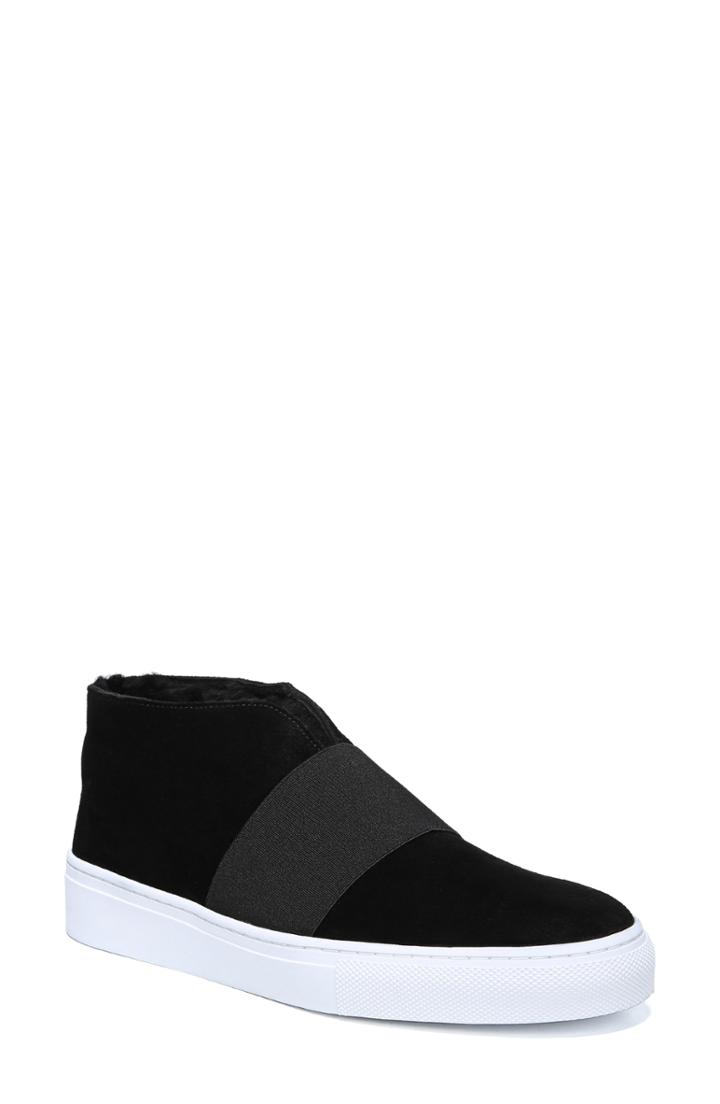 Women's Via Spiga Sayer Genuine Shearling Slip-on Sneaker .5 M - Black