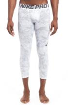Men's Nike Pro Hypercool Dri-fit Three Quarter Training Tights - White