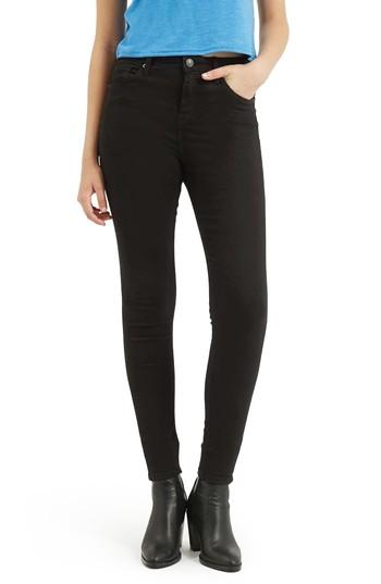 Women's Topshop Jamie High Waist Ankle Grazer Skinny Jeans W X 30l (fits Like 24w) X - Black